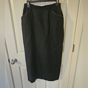 Lauren Ralph Lauren Womens Black 100% Wool Maxi Career Skirt Size 8 USA